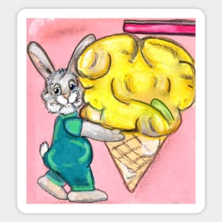 Icecream Shop Bunny Sticker